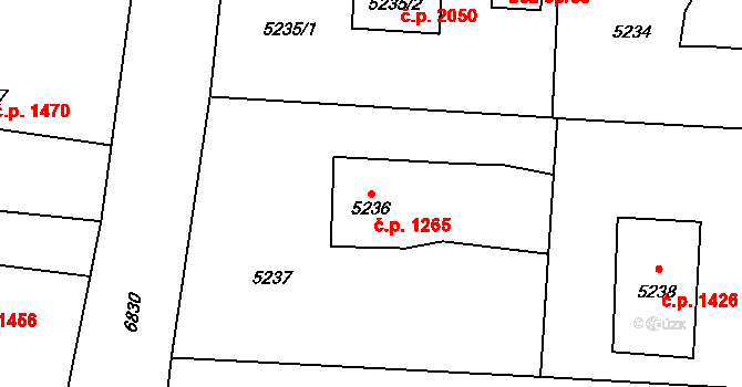 Rychvald 1265 na parcele st. 5236 v KÚ Rychvald, Katastrální mapa