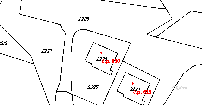 Mimoň I 630, Mimoň na parcele st. 2226 v KÚ Mimoň, Katastrální mapa