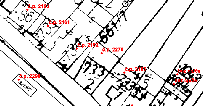 Podlusky 2270, Roudnice nad Labem na parcele st. 733/2 v KÚ Podlusky, Katastrální mapa