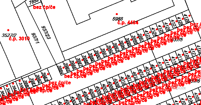 Kroměříž 39069575 na parcele st. 3990 v KÚ Kroměříž, Katastrální mapa