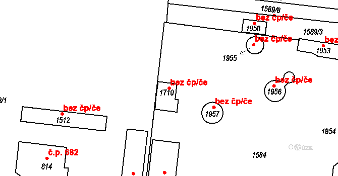 Hluboká nad Vltavou 42129575 na parcele st. 1710 v KÚ Hluboká nad Vltavou, Katastrální mapa