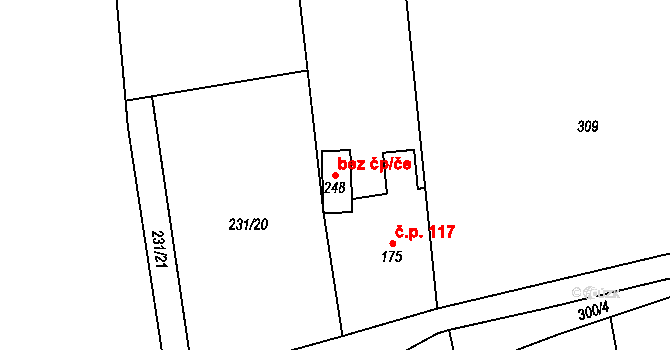 Lukoveček 43472575 na parcele st. 248 v KÚ Lukoveček, Katastrální mapa