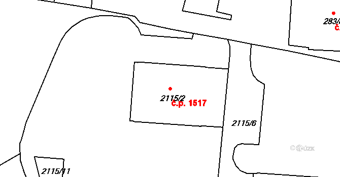 Příbor 1517 na parcele st. 2115/2 v KÚ Příbor, Katastrální mapa