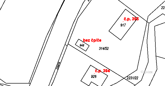 Pozlovice 105972576 na parcele st. 948 v KÚ Pozlovice, Katastrální mapa