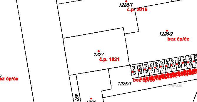 Přerov I-Město 1821, Přerov na parcele st. 1227 v KÚ Přerov, Katastrální mapa