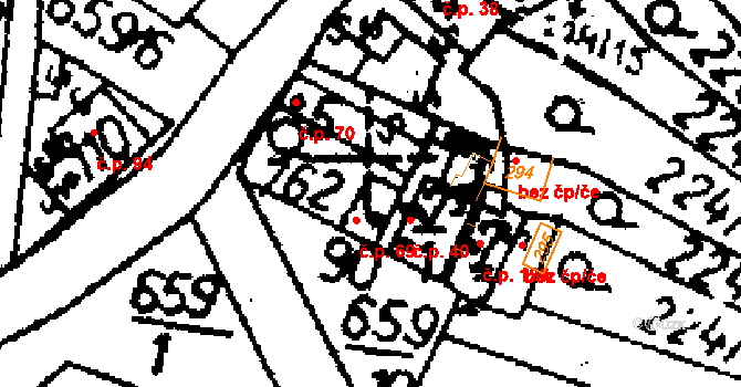 Klobuky 69 na parcele st. 90 v KÚ Klobuky, Katastrální mapa