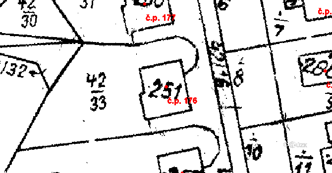 Studánka 176 na parcele st. 251 v KÚ Studánka u Tachova, Katastrální mapa