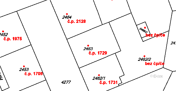 Vinohrady 1729, Praha na parcele st. 2463 v KÚ Vinohrady, Katastrální mapa