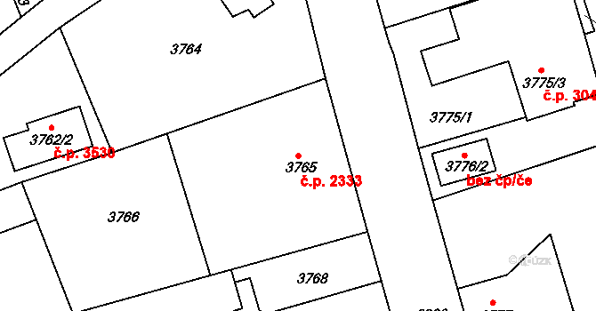 Varnsdorf 2333 na parcele st. 3765 v KÚ Varnsdorf, Katastrální mapa