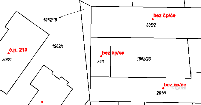 Košetice 39263576 na parcele st. 343 v KÚ Košetice, Katastrální mapa
