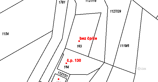 Holedeč 40616576 na parcele st. 163 v KÚ Holedeč, Katastrální mapa