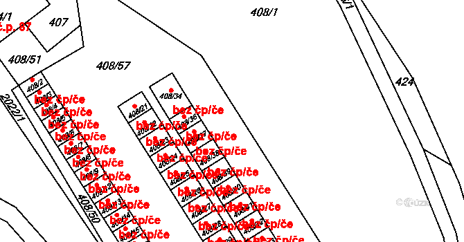 Košťálov 41264576 na parcele st. 408/37 v KÚ Košťálov, Katastrální mapa