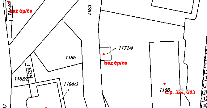 Jablonec nad Nisou 42155576 na parcele st. 1171/4 v KÚ Mšeno nad Nisou, Katastrální mapa