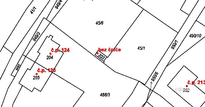 Lukavice 43729576 na parcele st. 203 v KÚ Lukavice, Katastrální mapa