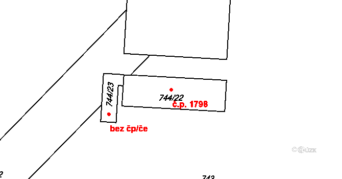 Hlučín 1798 na parcele st. 744/22 v KÚ Hlučín, Katastrální mapa
