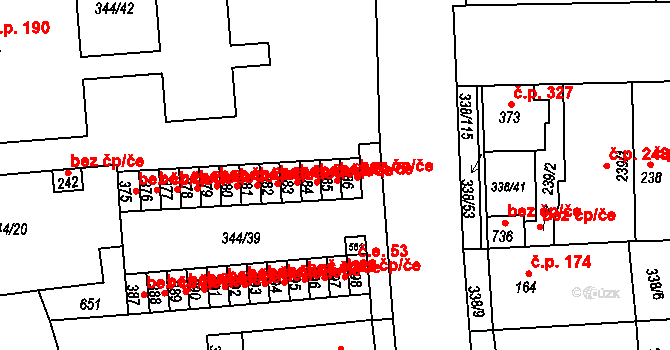 Bohušovice nad Ohří 47629576 na parcele st. 385 v KÚ Bohušovice nad Ohří, Katastrální mapa