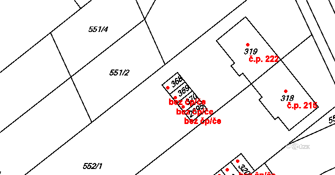 Hrubčice 47664576 na parcele st. 368 v KÚ Hrubčice, Katastrální mapa