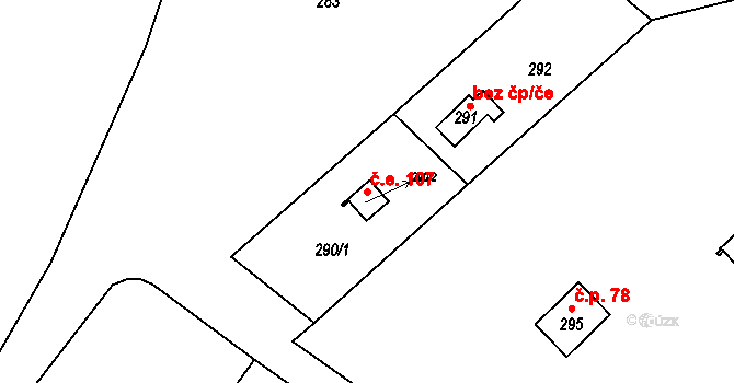Fryšták 47803576 na parcele st. 290/2 v KÚ Vítová, Katastrální mapa