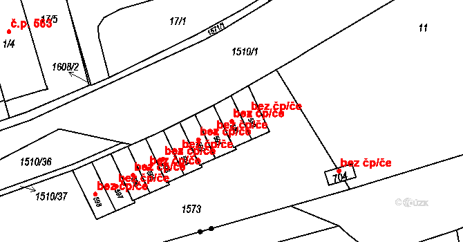 Trutnov 47826576 na parcele st. 590 v KÚ Poříčí u Trutnova, Katastrální mapa