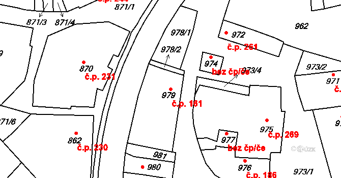 Tupesy 161 na parcele st. 979 v KÚ Tupesy na Moravě, Katastrální mapa