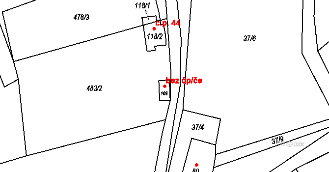 Ždírec 48173576 na parcele st. 103 v KÚ Ždírec v Podbezdězí, Katastrální mapa
