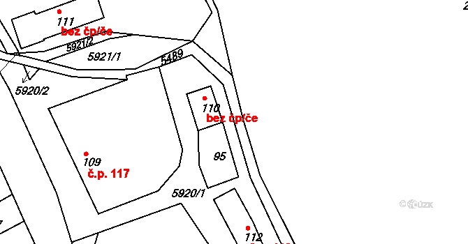 Komňa 48312576 na parcele st. 110 v KÚ Komňa, Katastrální mapa