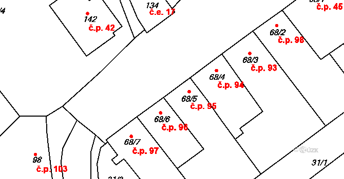 Drnovice 95 na parcele st. 68/5 v KÚ Drnovice, Katastrální mapa