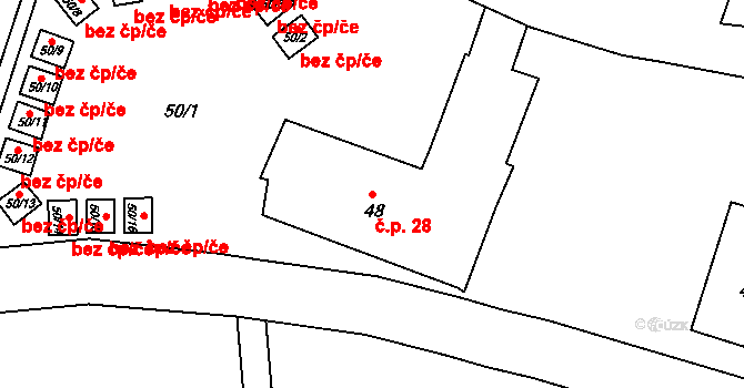 Zdeslav 28, Čistá na parcele st. 48 v KÚ Zdeslav u Rakovníka, Katastrální mapa