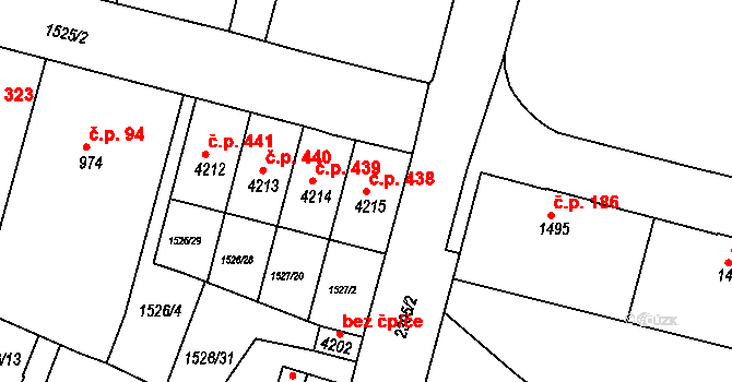 Kryblice 438, Trutnov na parcele st. 4215 v KÚ Trutnov, Katastrální mapa