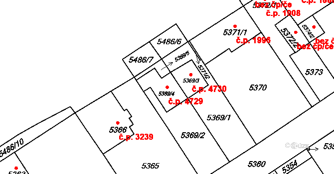 Chomutov 4729 na parcele st. 5369/4 v KÚ Chomutov I, Katastrální mapa