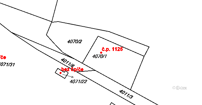 Předměstí 1125, Litoměřice na parcele st. 4070/1 v KÚ Litoměřice, Katastrální mapa