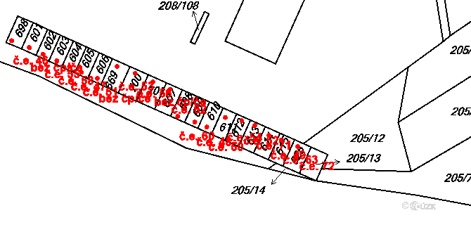 Luka nad Jihlavou 50 na parcele st. 610 v KÚ Luka nad Jihlavou, Katastrální mapa