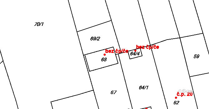 Bělá 38079577 na parcele st. 68 v KÚ Bělá ve Slezsku, Katastrální mapa