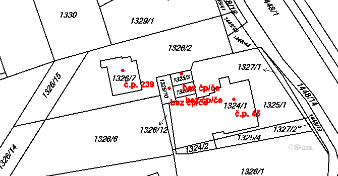 Havířov 38768577 na parcele st. 1326/10 v KÚ Šumbark, Katastrální mapa