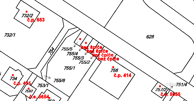 Ústí nad Labem 38855577 na parcele st. 755/2 v KÚ Bukov, Katastrální mapa
