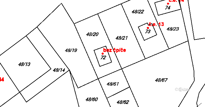 Pelhřimov 39254577 na parcele st. 72 v KÚ Lešov, Katastrální mapa