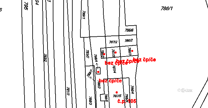 Hrušky 39717577 na parcele st. 788/3 v KÚ Hrušky u Brna, Katastrální mapa