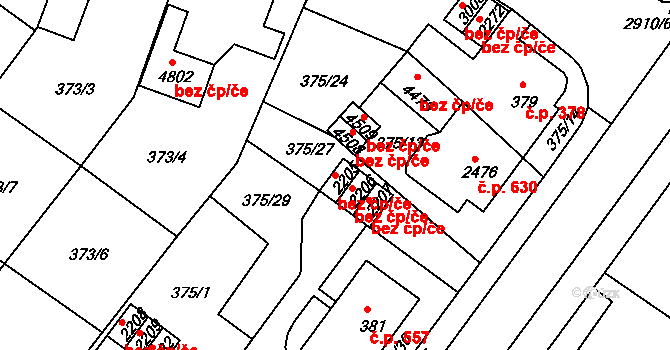 Rokycany 40688577 na parcele st. 2205 v KÚ Rokycany, Katastrální mapa