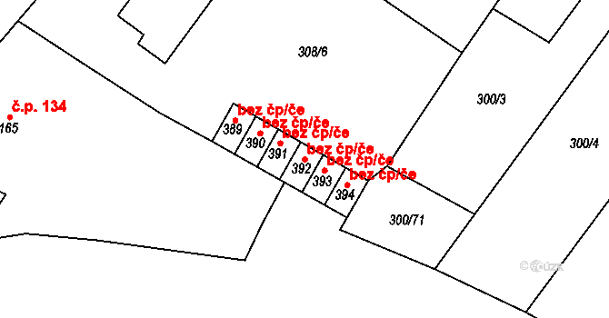 Ostroměř 43616577 na parcele st. 392 v KÚ Ostroměř, Katastrální mapa