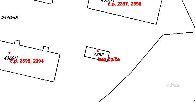 Rakovník 44449577 na parcele st. 4362 v KÚ Rakovník, Katastrální mapa