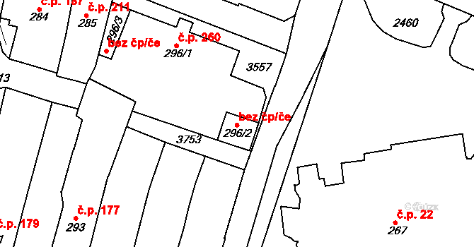 Havlíčkův Brod 44542577 na parcele st. 296/2 v KÚ Havlíčkův Brod, Katastrální mapa