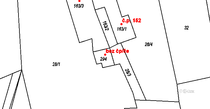 Lhenice 48465577 na parcele st. 294 v KÚ Lhenice, Katastrální mapa