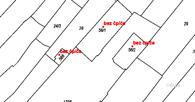 Kasejovice 79037577 na parcele st. 56/1 v KÚ Kasejovice, Katastrální mapa