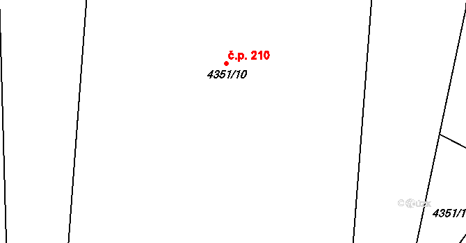 Chotěboř 210 na parcele st. 4351/10 v KÚ Chotěboř, Katastrální mapa