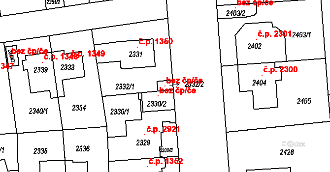 Praha 106978578 na parcele st. 2332/2 v KÚ Žižkov, Katastrální mapa