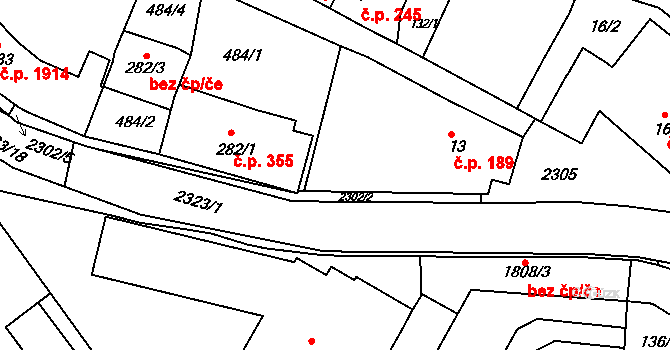 Tišnov 394 na parcele st. 13 v KÚ Tišnov, Katastrální mapa