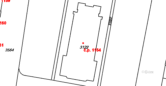 České Budějovice 3 1154, České Budějovice na parcele st. 3122 v KÚ České Budějovice 3, Katastrální mapa