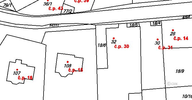 Bítovánky 30, Želetava na parcele st. 32 v KÚ Bítovánky, Katastrální mapa