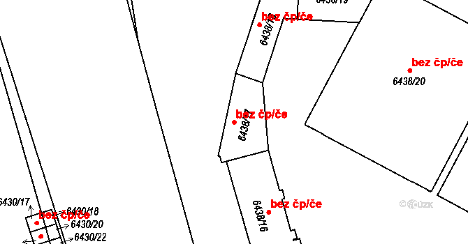 Plzeň 40054578 na parcele st. 6438/17 v KÚ Plzeň, Katastrální mapa