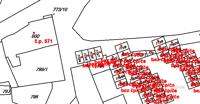 Jemnice 43387578 na parcele st. 773/7 v KÚ Jemnice, Katastrální mapa